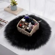 Round Imitation Wool Area Rug 15.7in (40cm)