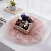 Round Imitation Wool Area Rug 15.7in (40cm)