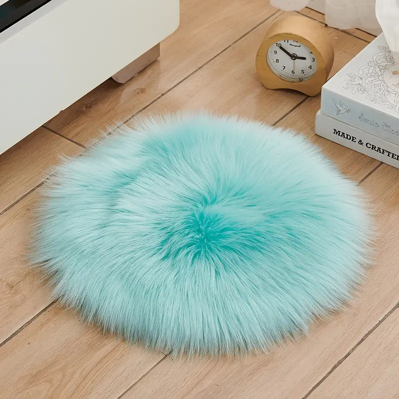 Round Imitation Wool Area Rug 15.7in (40cm)